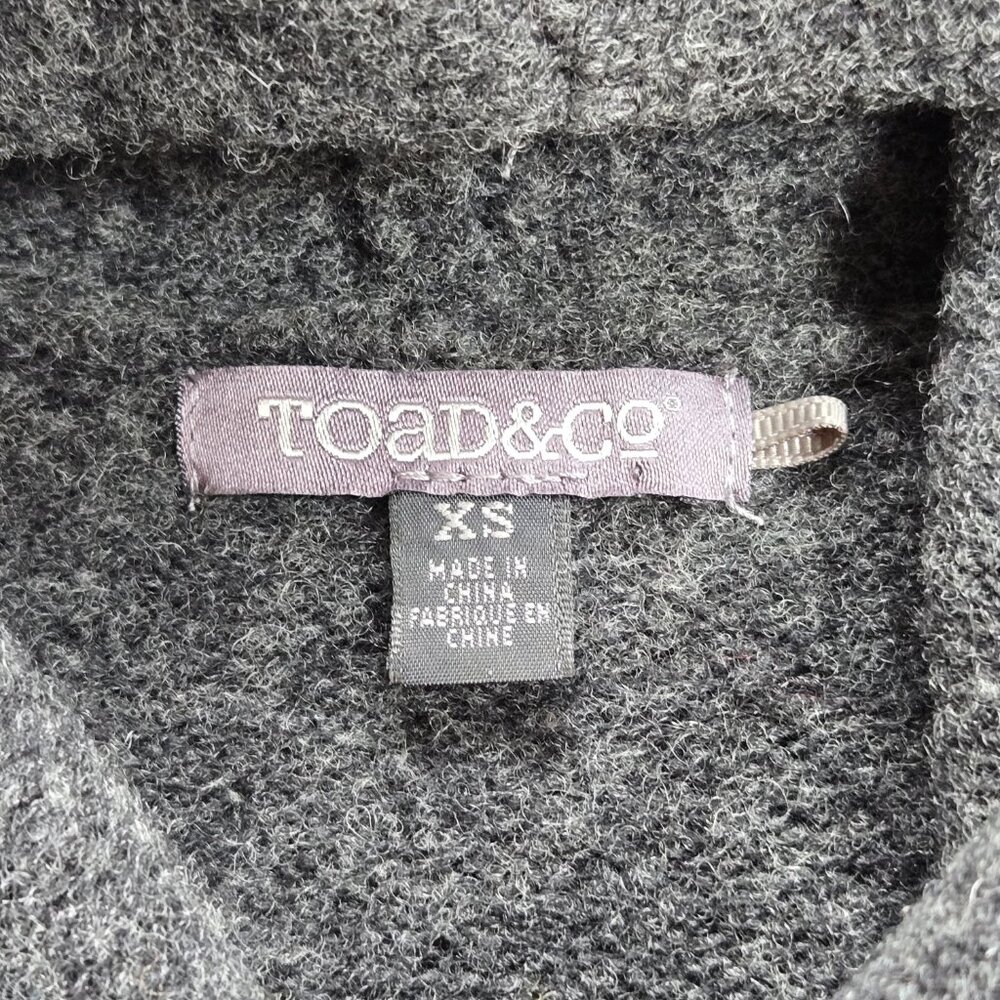 Toad & Co Heartfelt Wool Hoodie XS Grey Brown Green - Picture 5 of 7